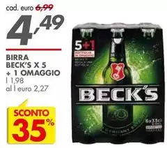 Becks - Birra X 5 + 1 Omaggio