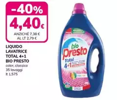 Bio Presto - Liquido Lavatrice Total 4+1 Bio Presto - Liquido Lavatrice Total 4+1