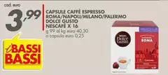Bassi - Capsule Caffè Espresso Roma/Nappoli/Milano/Palermo Dolce Gusto Bassi - Capsule Caffè Espresso Roma/Nappoli/Milano/Palermo Dolce Gusto