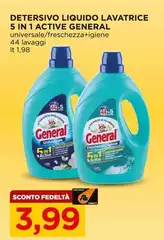 General - Detersivo Liquido Lavatrice 5 In 1 Active General - Detersivo Liquido Lavatrice 5 In 1 Active