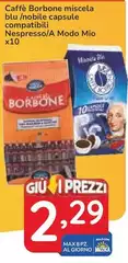 Caffe Borbone - Miscela Blu/Nobile Capsule Compatibili Nespresso/A Modo Mio X10 Caffe Borbone - Miscela Blu/Nobile Capsule Compatibili Nespresso/A Modo Mio X10