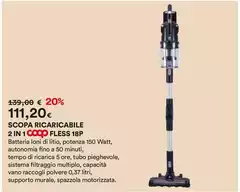 Coop - Scopa Ricaricabile 2 In 1 Coq Fless 18p