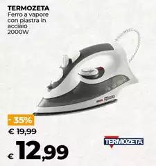 Termozeta - Ferro A Vapore Con Piastra In Acciaio 2000W