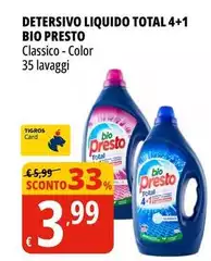 Bio Presto - Detersivo Liquido Total 4+1 Bio Presto - Detersivo Liquido Total 4+1