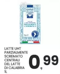 Centrali del latte di calabria - Latte UHT Parzialmente Scremato Centrali del latte di calabria - Latte UHT Parzialmente Scremato
