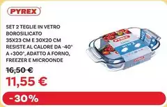 Pyrex - Set 2 Teglie In Vetro Borosilicato Pyrex - Set 2 Teglie In Vetro Borosilicato