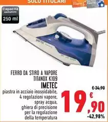 Imetec - Ferro Da Stiro A Vapore Titanox K109