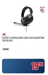 Jbl - Quantum 100 Cuffie Cablato A Padiglione Gaming Nero