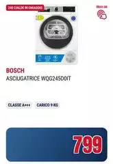 Bosch - Serie 6 WQG245D0IT Asciugatrice A Pompa Di Calore 9 Kg Classe A+++ Bosch - Serie 6 WQG245D0IT Asciugatrice A Pompa Di Calore 9 Kg Classe A+++