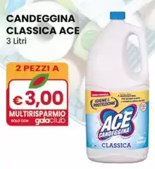 Ace  - Candeggina Classica 3 Litri Ace  - Candeggina Classica 3 Litri