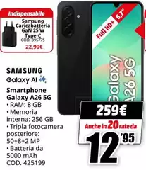 Samsung - Galaxy Al 4k Smartphone Galaxy A26 5g