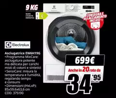 Electrolux - Asciugatrice Ew6h19g