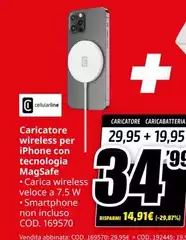 Cellularline - Caricatore Wireless Per Iphone Con Tecnologia Cellularline - Caricatore Wireless Per Iphone Con Tecnologia