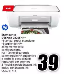 HP - Stampante Deskjet 2820E+