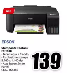 Epson - Ecotank ET-1810 Stampante Android 11