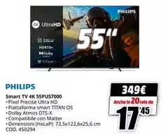 Philips - Smart Tv 4k 55pus7000