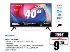 Hisense - Smart Tv 40A40