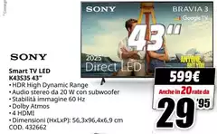 Sony - Smart Tv Led K433543