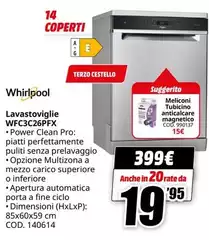 Whirlpool - Lavastoviglie WFC3C26PFX Whirlpool - Lavastoviglie WFC3C26PFX