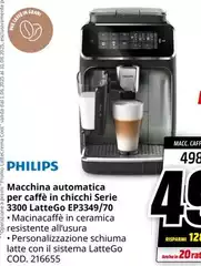 Philips - Macchina Automatica Per Caffè In Chicchi Serie 3300 LapttoGP349/70 Philips - Macchina Automatica Per Caffè In Chicchi Serie 3300 LapttoGP349/70