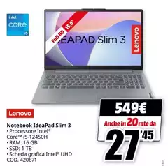 Lenovo - Notebook Ideapad Slim 3 Lenovo - Notebook Ideapad Slim 3
