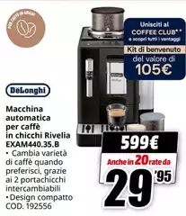De Longhi - Macchina Automatica Per Caffè In Chicchi Rivelia EXAM40.35.B De Longhi - Macchina Automatica Per Caffè In Chicchi Rivelia EXAM40.35.B