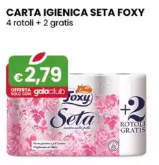 Foxy - Carta Igienica Seta 4 Rotoli + 2 Gratis Foxy - Carta Igienica Seta 4 Rotoli + 2 Gratis