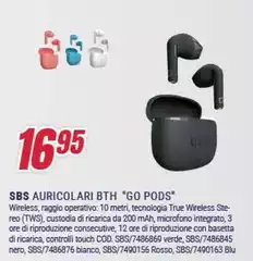Sbs - Auricolari Bth "go Pods"