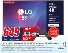 LG - Tv Qned Evo Miniled Ai 55" Serie 86A-55QNED86A6A