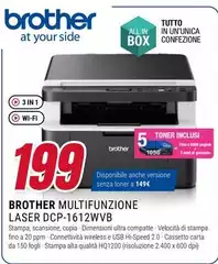 Brother - Multifunzione Laser DCP-1612WVB