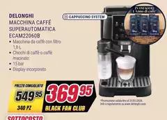 De Longhi - Macchina Caffè Superautomatica ECAM22060B De Longhi - Macchina Caffè Superautomatica ECAM22060B