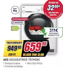 Aeg - Asciugatrice TR7HG8C Aeg - Asciugatrice TR7HG8C