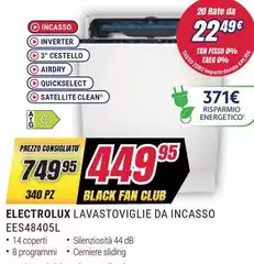 Electrolux - EES48405L A scomparsa totale 14 coperti D Electrolux - EES48405L A scomparsa totale 14 coperti D