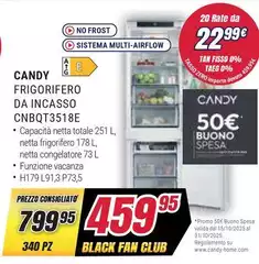 Candy - Frigorifero Da Incasso CNBQT3518E Candy - Frigorifero Da Incasso CNBQT3518E
