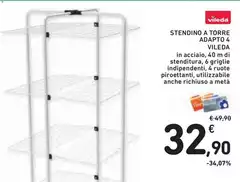 Vileda - Stendino A Torre Adapto 4 Vileda - Stendino A Torre Adapto 4