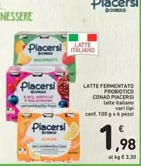 Conad - Latte Fermentato Probiotico Piacersi