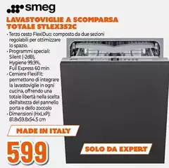 Smeg - Lavastoviglie A Scomparsa Totale STLEX352C  Smeg - Lavastoviglie A Scomparsa Totale STLEX352C
