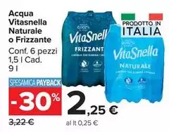 Vitasnella - Acqua Naturale O Frizzante Vitasnella - Acqua Naturale O Frizzante