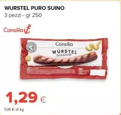 Consilia - Wurstel Puro Suino Consilia - Wurstel Puro Suino