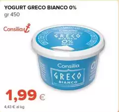 Consilia - Yogurt Greco Bianco 0% Consilia - Yogurt Greco Bianco 0%