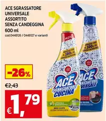 Ace -  Sgrassatore Universale Senza Candeggina Ace -  Sgrassatore Universale Senza Candeggina