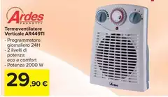 Ardes - Termoventilatore Verticale AR449TI