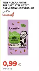 Consilia - Petsy Croccantini Per Gatti Sterilizzati Carni Bianche E Verdure Consilia - Petsy Croccantini Per Gatti Sterilizzati Carni Bianche E Verdure