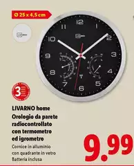 Livarno Home - Orologio Da Parete Radiocontrollato Con Termometro Ed Igrometro Livarno Home - Orologio Da Parete Radiocontrollato Con Termometro Ed Igrometro