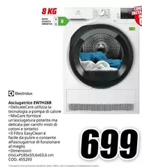 Electrolux - EW7H28B asciugatrice Libera installazione Caricamento frontale 8 kg A Bianco