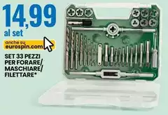 Professional Keiros - Set 33 Pezzi Per Forare/Maschiare/Filettare