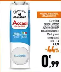 Granarolo - Latte UHT Senza Lattosio Alta Digeribilità Accadi