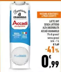 Granarolo - Latte UHT Senza Lattosio Alta Digeribilità Accadi