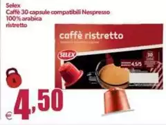 Selex - Caffè 30 Capsule Compatibili Nespresso 100% Arabica Ristretto Selex - Caffè 30 Capsule Compatibili Nespresso 100% Arabica Ristretto