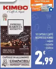 Kimbo - 10 Capsule Caffé Nespresso Kimbo - 10 Capsule Caffé Nespresso